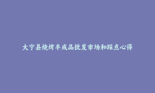 大宁县烧烤半成品批发市场和踩点心得