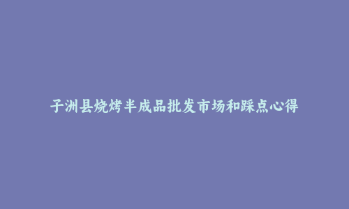 子洲县烧烤半成品批发市场和踩点心得