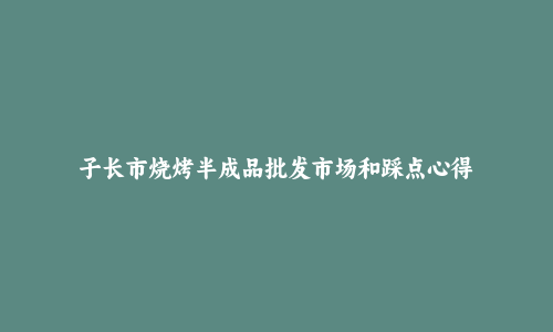 子长市烧烤半成品批发市场和踩点心得