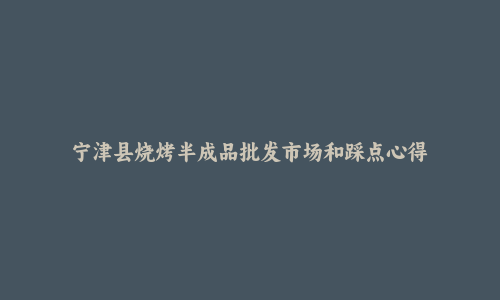 宁津县烧烤半成品批发市场和踩点心得