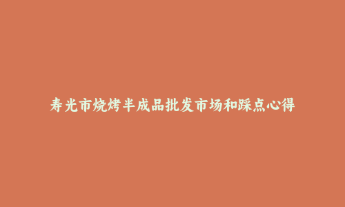 寿光市烧烤半成品批发市场和踩点心得