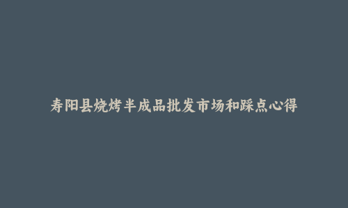 寿阳县烧烤半成品批发市场和踩点心得