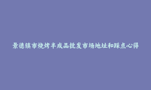 景德镇市烧烤半成品批发市场地址和踩点心得