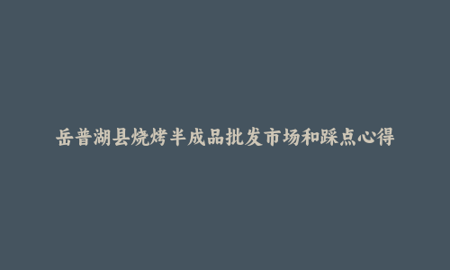 岳普湖县烧烤半成品批发市场和踩点心得