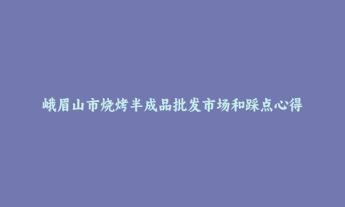 峨眉山市烧烤半成品批发市场和踩点心得
