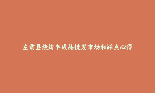 左贡县烧烤半成品批发市场和踩点心得
