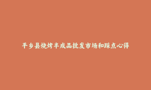 平乡县烧烤半成品批发市场和踩点心得
