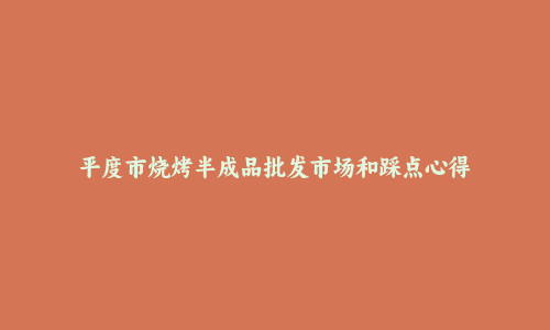 平度市烧烤半成品批发市场和踩点心得