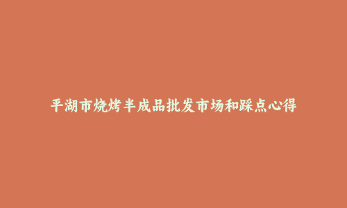 平湖市烧烤半成品批发市场和踩点心得