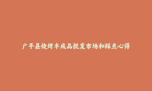 广平县烧烤半成品批发市场和踩点心得
