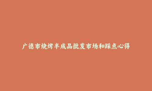 广德市烧烤半成品批发市场和踩点心得
