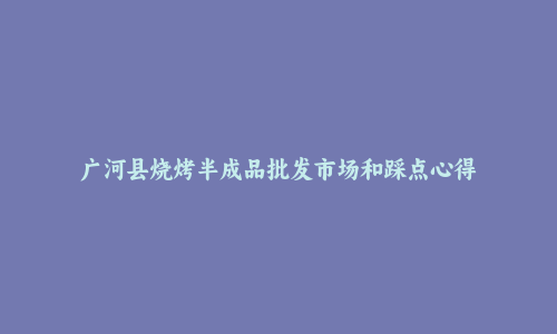 广河县烧烤半成品批发市场和踩点心得
