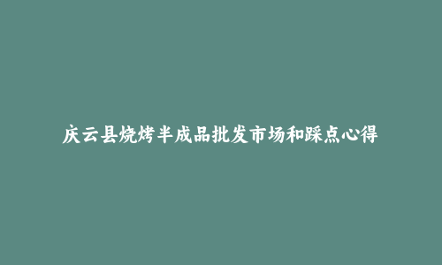 庆云县烧烤半成品批发市场和踩点心得